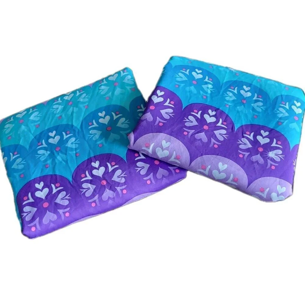 Disney Frozen Flat Sheet Set Of 2 Youth Twin Anna Elsa Pink Purple Kids Bedding